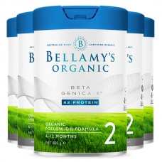 【新西兰直邮】BELLAMY'S贝拉米白金版有机A2婴儿配方奶粉2段800g(6-12个月) 6罐装